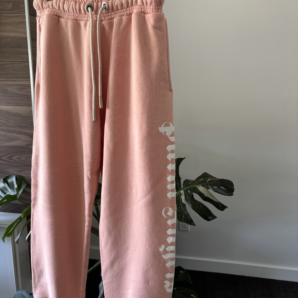 PALM ANGELS Pink Cotton Lounge Pants Garment-dyed French Terry NWT - Picture 4 of 11